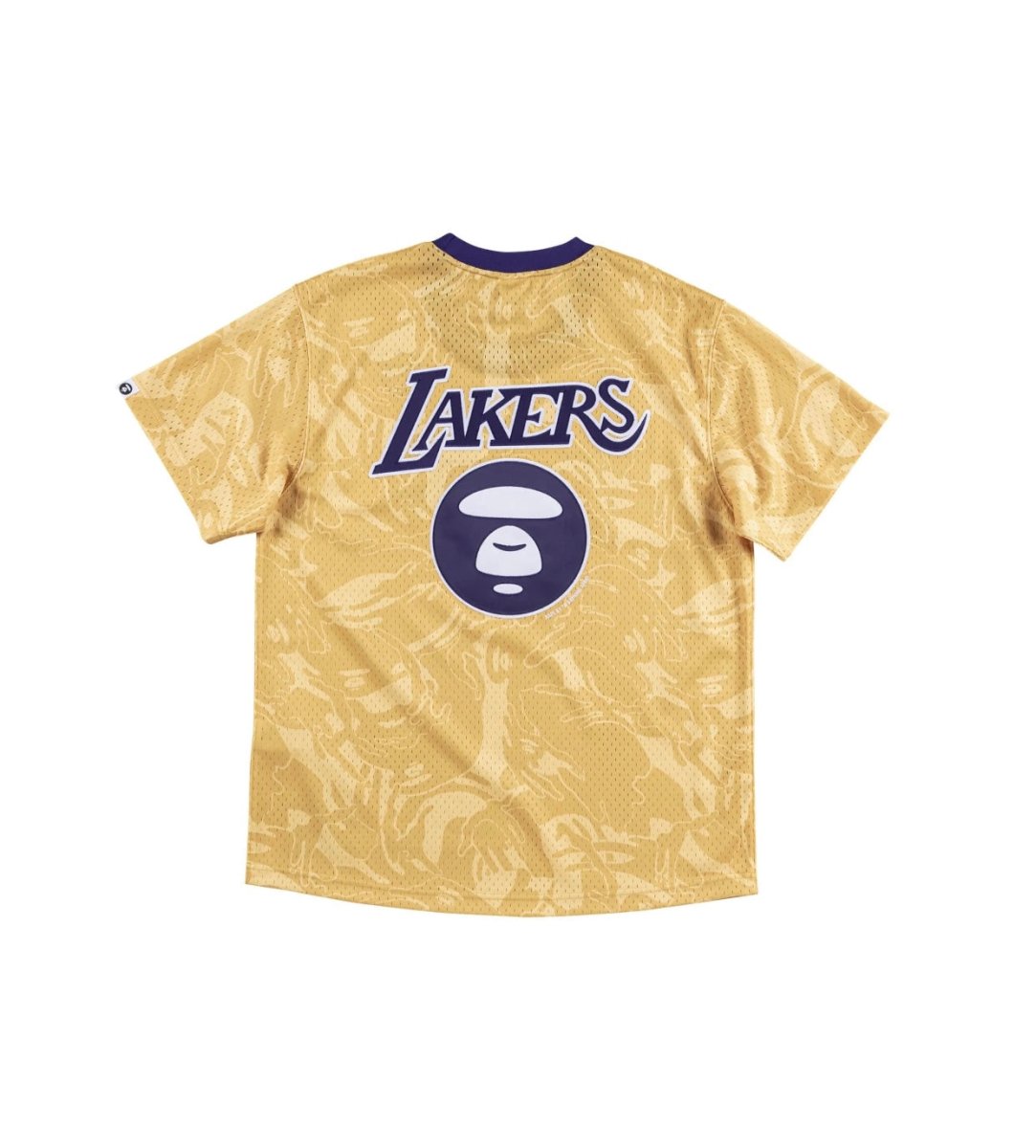 Bape x Mitchell Ness Los Angeles Lakers BP Jersey Yellow