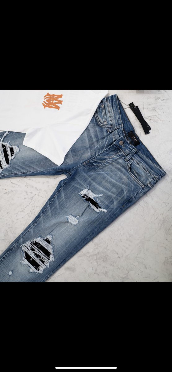 Amiri MX 1 leather patch jeans - La Familia Street Culture - Amiri