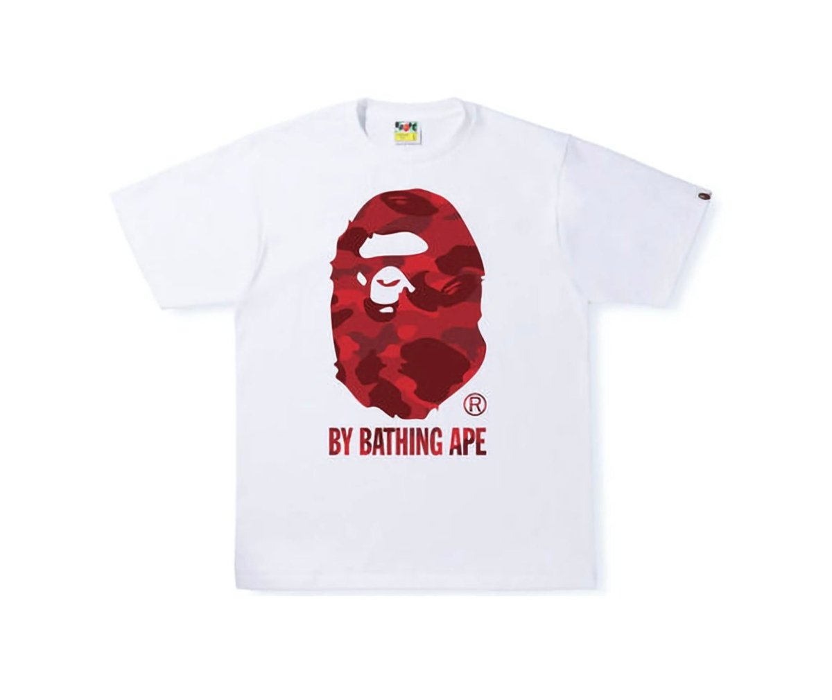 Bape Colour Camo By Bathing Ape tee- White/ Red - La Familia Street Culture - BAPE