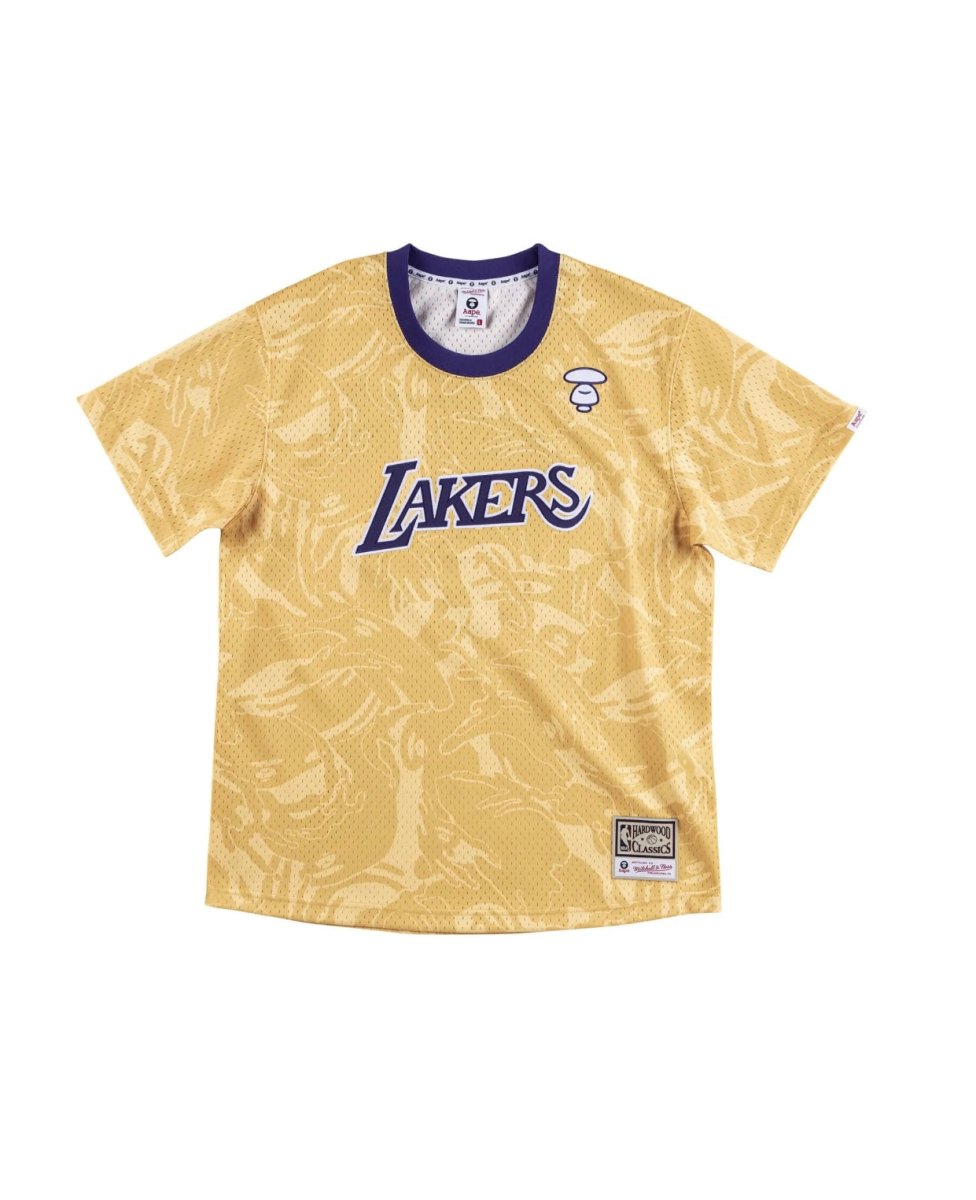 Bape x Mitchell Ness Los Angeles Lakers BP Jersey Yellow