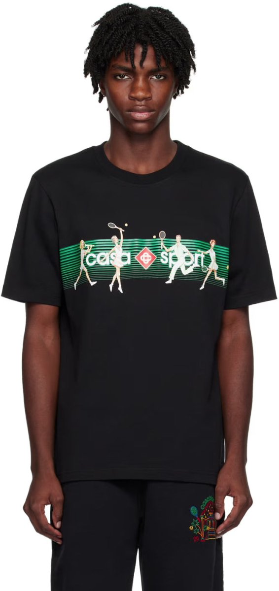 Casablanca SSENSE Exclusive Black Playful Stripes T-Shirt - La Familia Street Culture - Casablanca