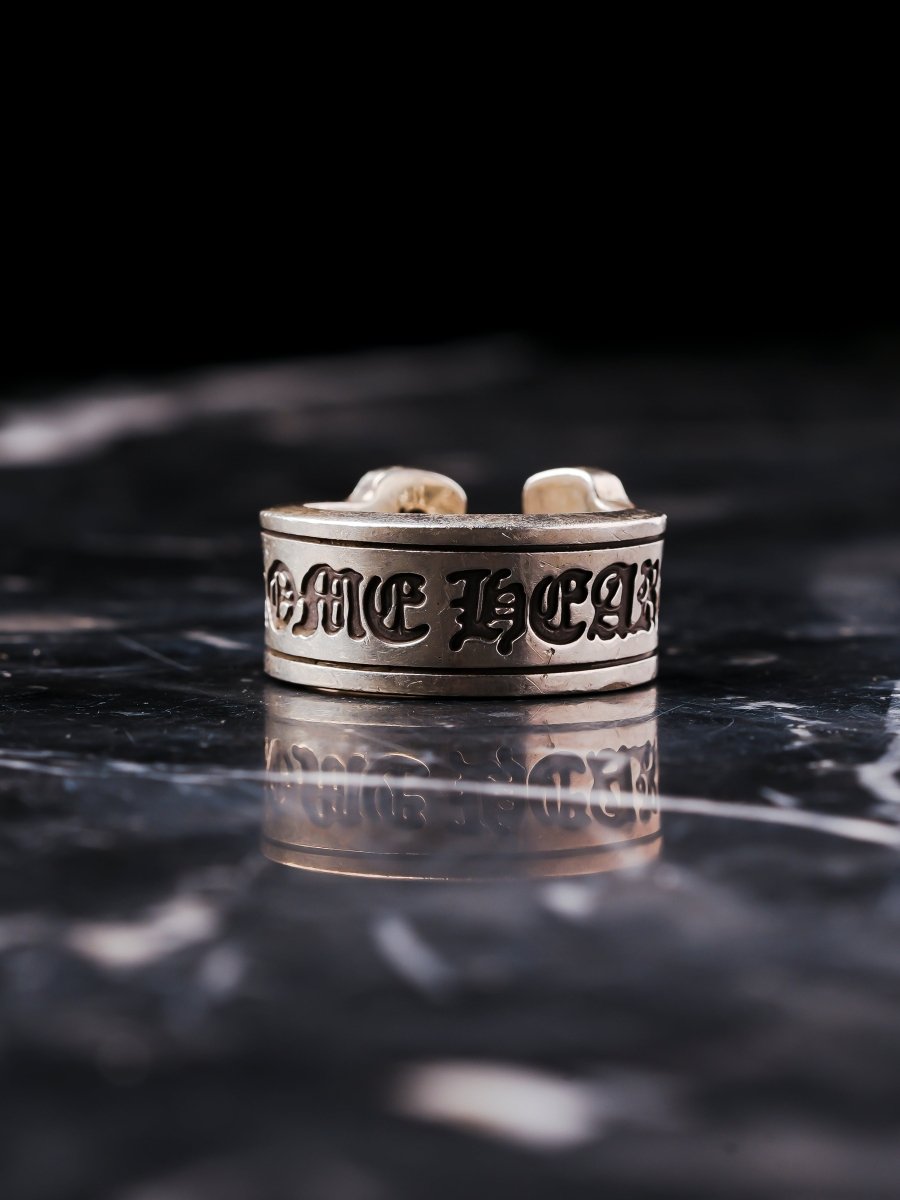 Chrome Hearts Horseshoe Scroll Label Ring (.925 Silver) - La Familia Street Culture - Chrome Hearts