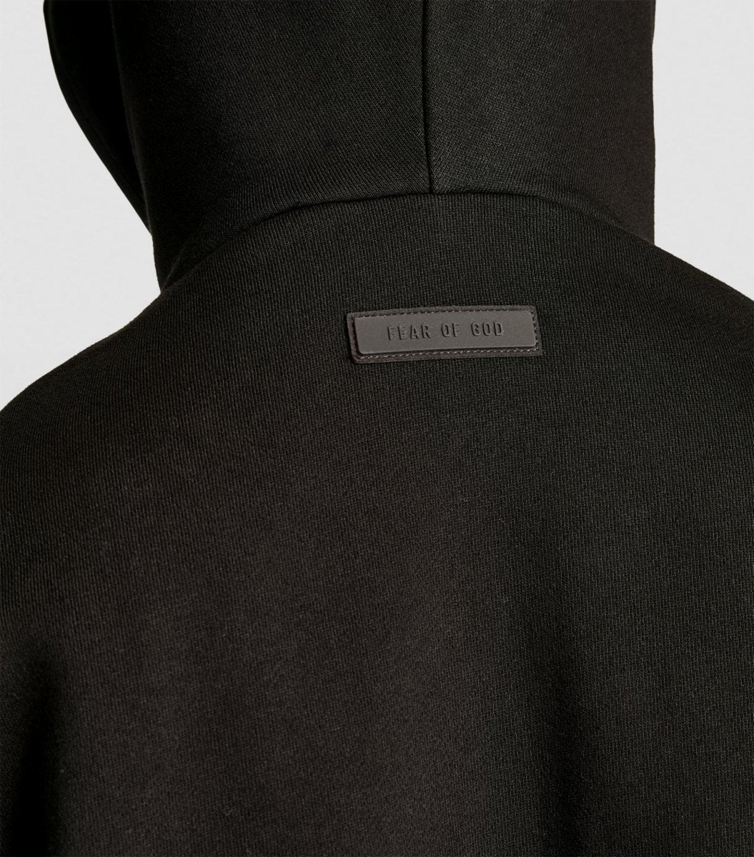 Fear Of God Essentials Jet Black Logo - Patch Hoodie - La Familia Street Culture - FEAR OF GOD