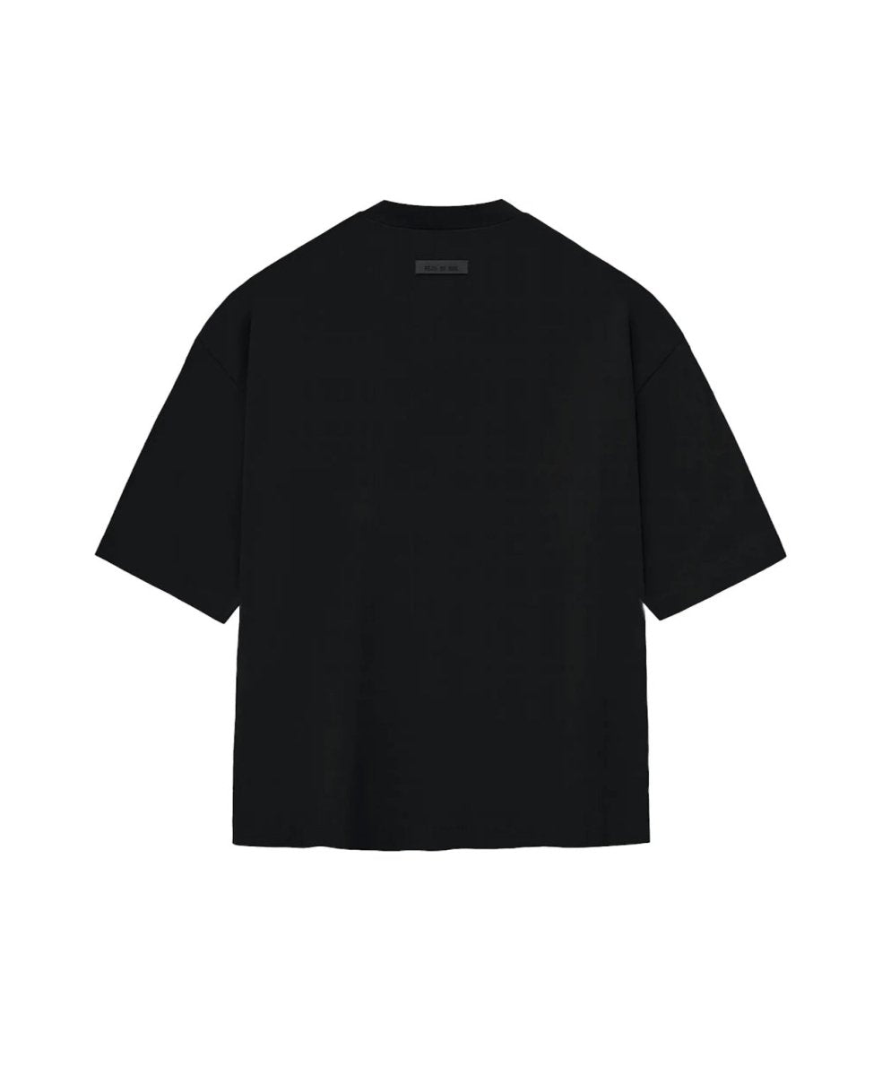 Fear Of God Essentials Small Logo Jet Black Tee - La Familia Street Culture - FEAR OF GOD