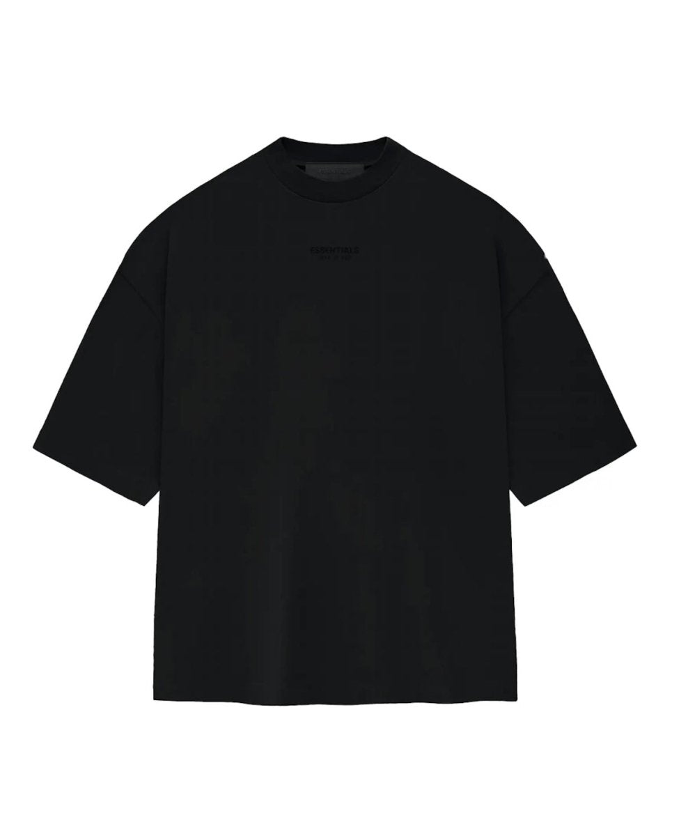 Fear Of God Essentials Small Logo Jet Black Tee - La Familia Street Culture - FEAR OF GOD