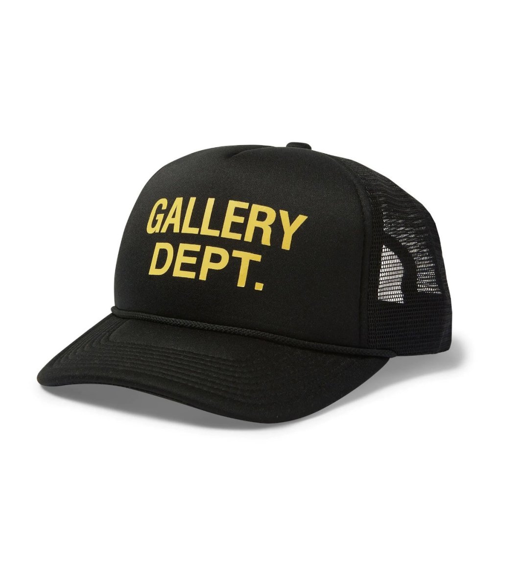 Gallery Dept. Black Yellow Logo Trucker Hat - La Familia Street Culture - Gallery Dept.