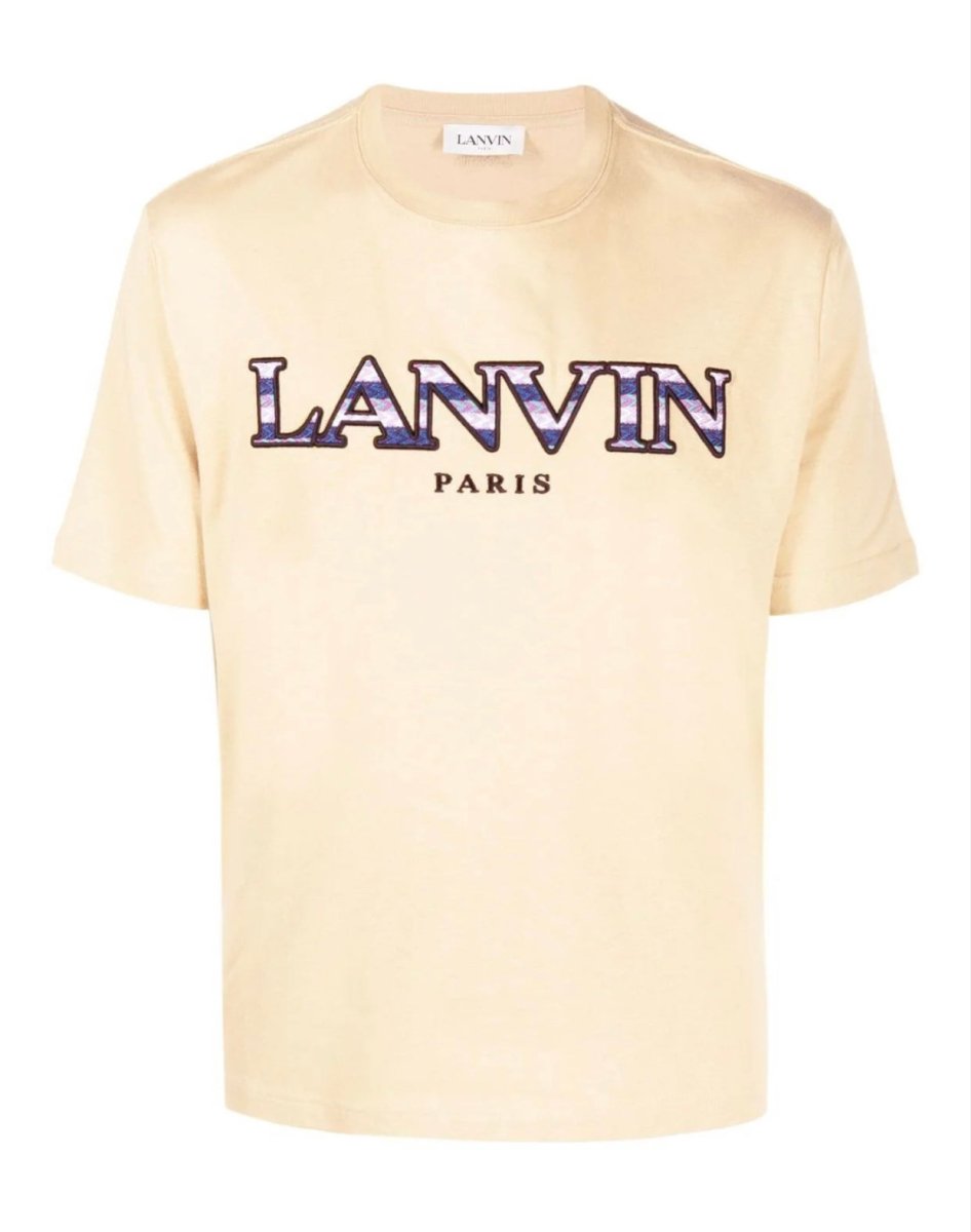 Lanvin embroidered logo tee beige clair - La Familia Street Culture - Lanvin