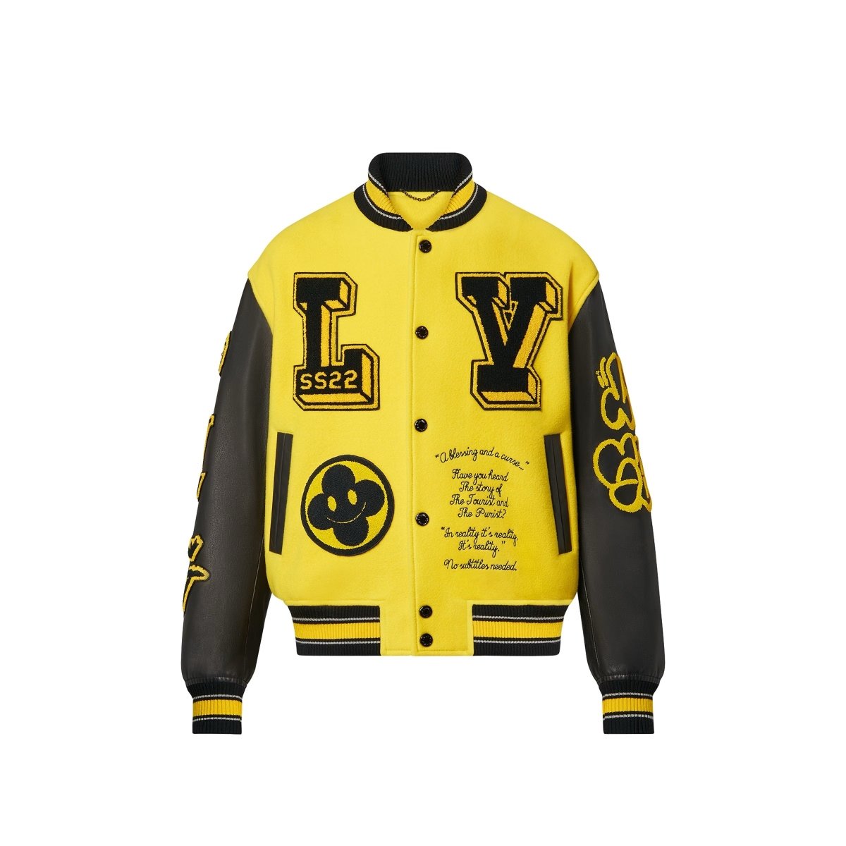 Louis Vuitton Leather Embroidered Varsity Jacket Black - La Familia Street Culture - Louis Vuitton