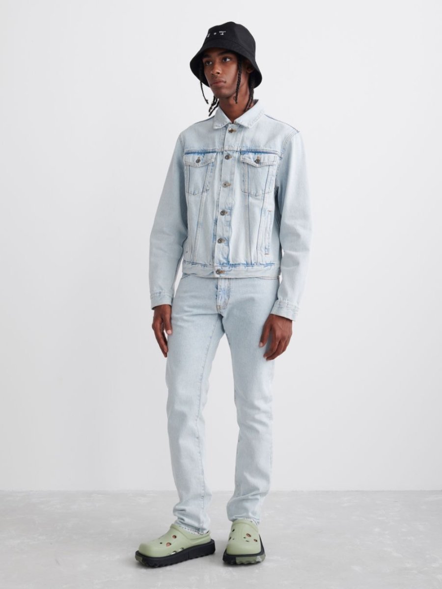 Off - White Diag Tab Slim Jeans Bleached Blue Denim - La Familia Street Culture - Off - White