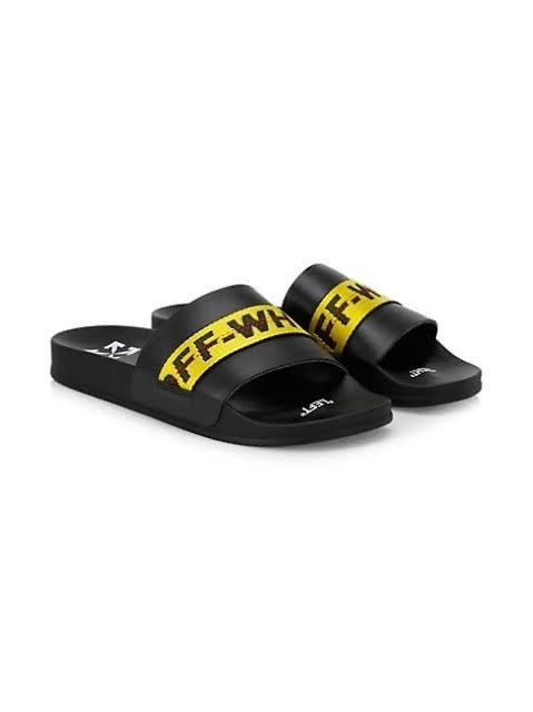 Off-White Industrial Belt Slides- Black/Yellow - La Familia Street Culture - OFF WHITE