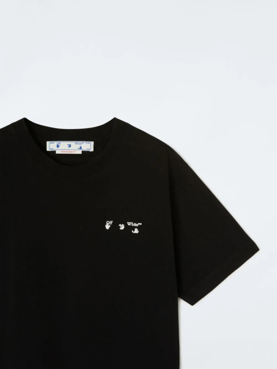 Off-White Ow Logo Slim S/S Tee Black White - La Familia Street Culture - Off-White