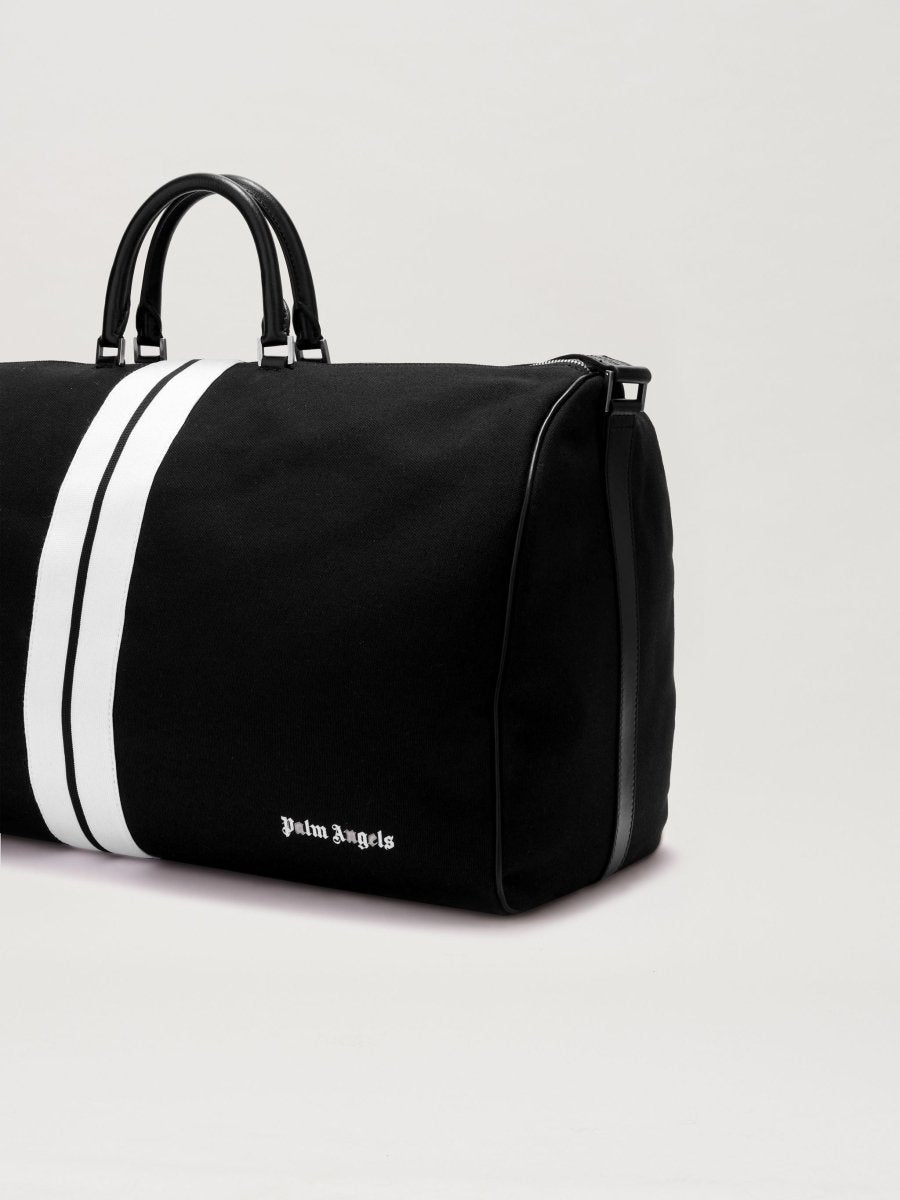 Palm Angels Black Cotton Venice Track Travel Duffel Bag - La Familia Street Culture - PALM ANGELS