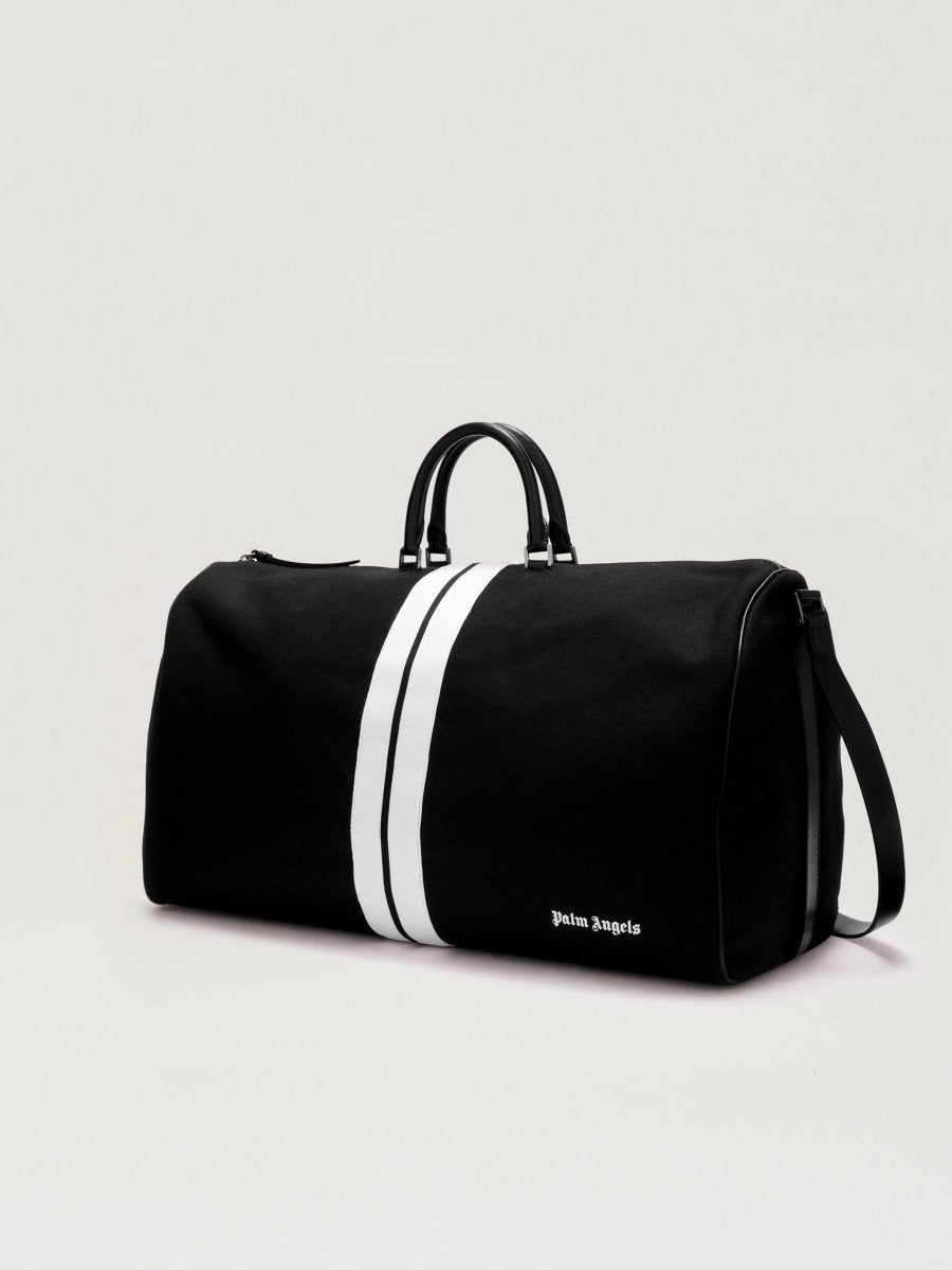 Palm Angels Black Cotton Venice Track Travel Duffel Bag - La Familia Street Culture - PALM ANGELS