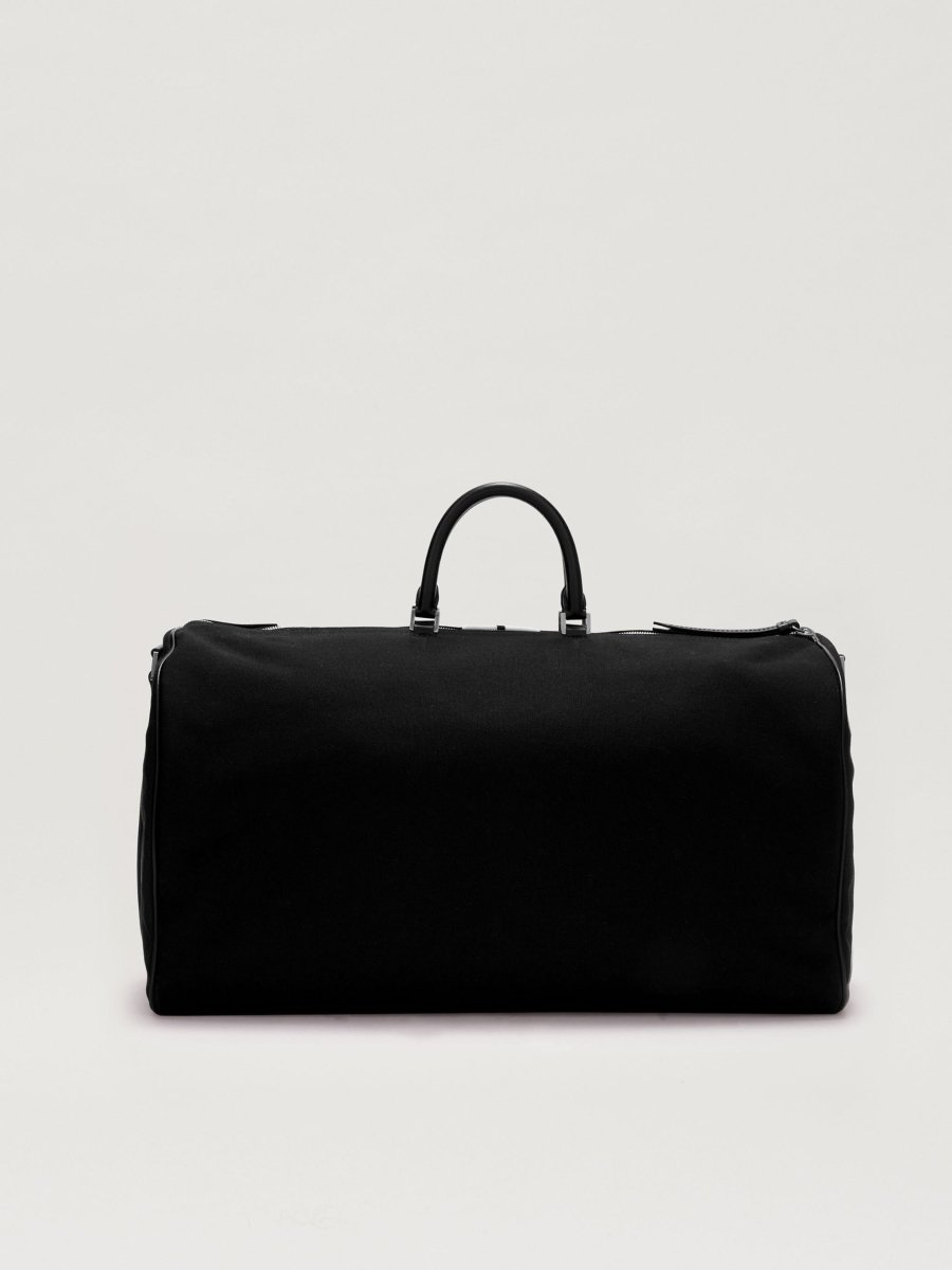 Palm Angels Black Cotton Venice Track Travel Duffel Bag - La Familia Street Culture - PALM ANGELS