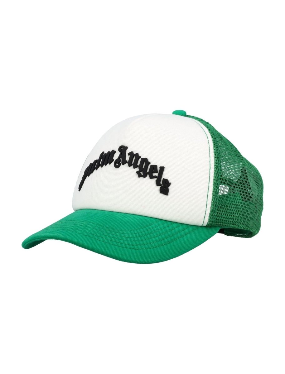 Palm Angels Green Curved Logo Mesh Baseball Cap - La Familia Street Culture - PALM ANGELS