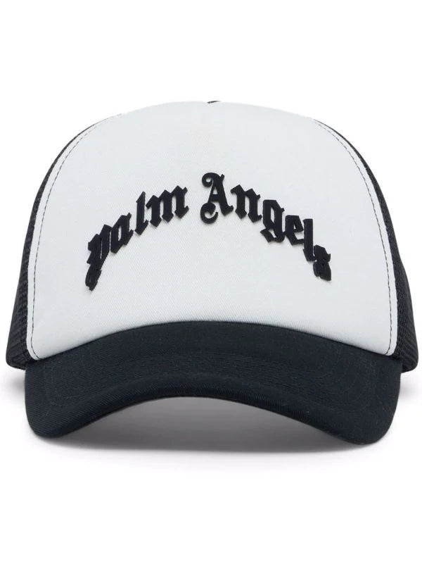 Palm Angels Visor Hat with Frontal Logo Black - La Familia Street Culture - PALM ANGELS
