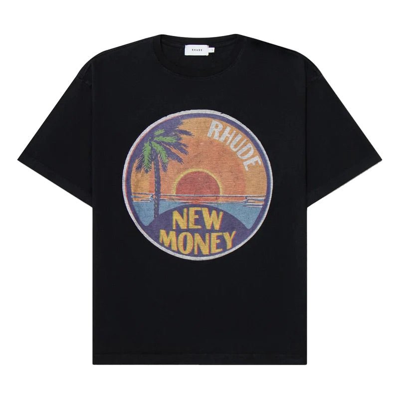 Rhude Sunset New Money Tee Vintage Black - La Familia Street Culture - Rhude