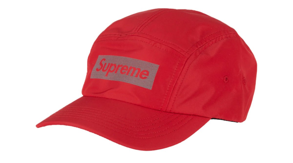 Supreme Reflective Jacquard Logo Camp Cap FW22 Red - La Familia Street Culture - SUPREME