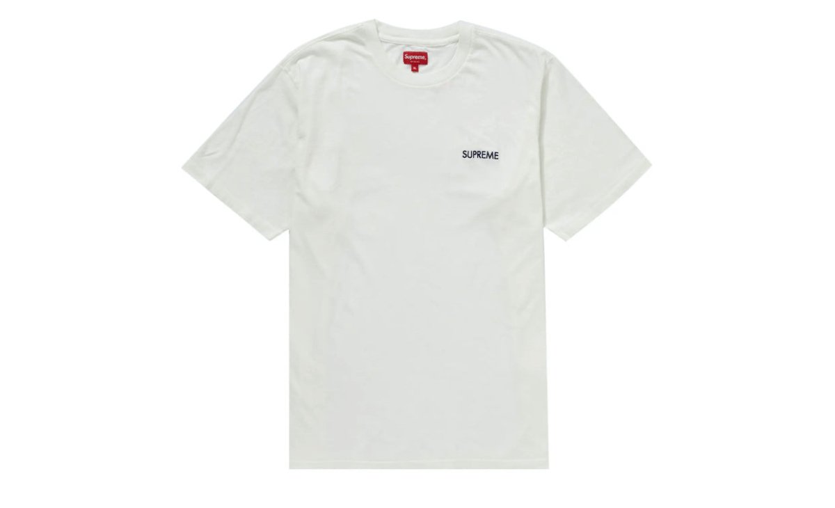 Supreme Washed Capital S/S Top White - La Familia Street Culture - SUPREME