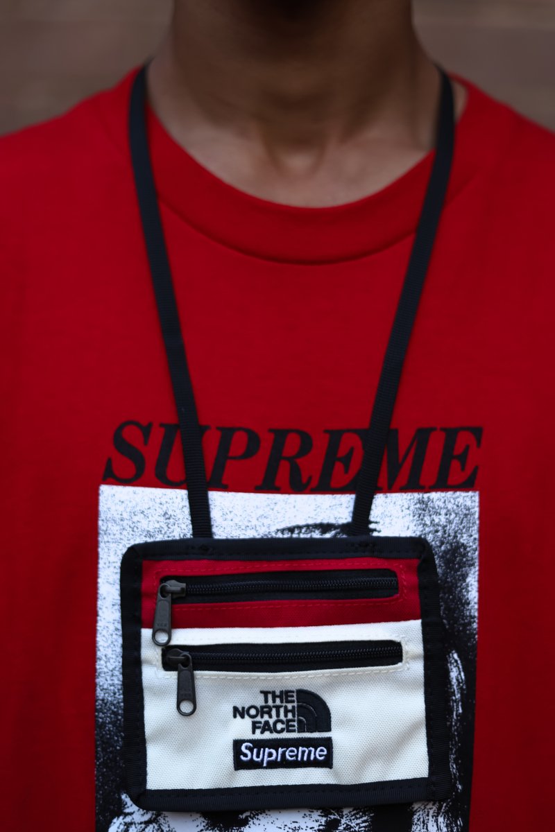 Supreme x The North Face Expedition Travel Wallet, White/Red/Black