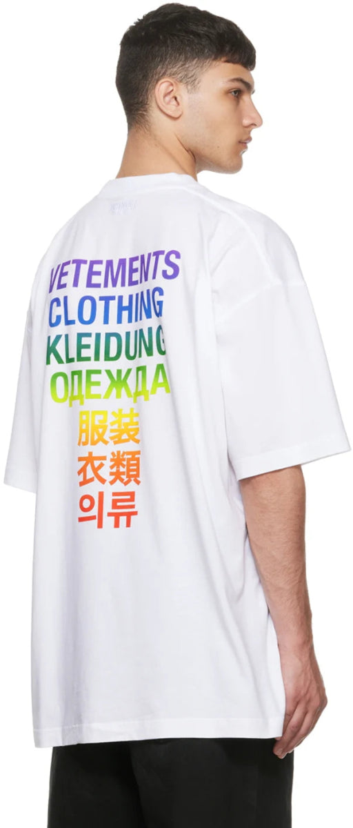 Vetements White 'Vetements' Translation T-Shirt - La Familia Street Culture - Vetements